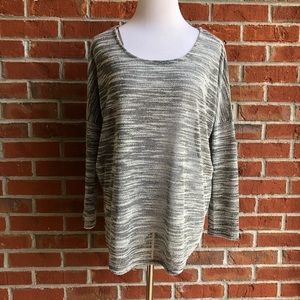 Olive & Oak Marled Sheer Dolman Top - L